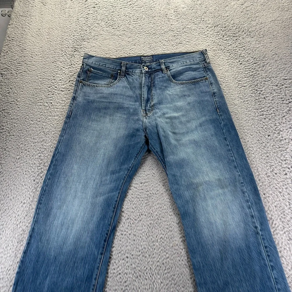 VTG Polo Ralph Lauren Jeans Men 36x30‎ Blue Denim Straight Baggy Workwear Faded